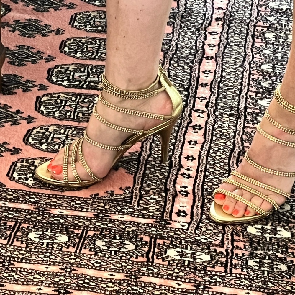 Leather heels.